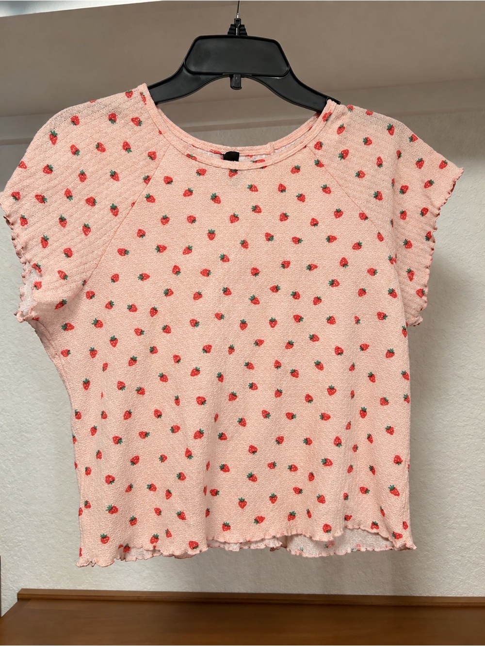 Alya Pink Strawberry-Print Short Sleeve Top